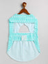 Dogs' Green Chikankari Flared Dress With Attached Bow